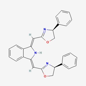 molecular formula C28H23N3O2 B8242913 (1Z,3Z)-1,3-双(((S)-4-苯基-4,5-二氢恶唑-2-基)亚甲基)异吲哚啉 