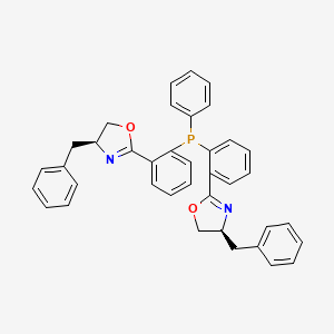 molecular formula C38H33N2O2P B8242966 (4S,4'S)-2,2'-((Phenylphosphanediyl)bis(2,1-phenylene))bis(4-benzyl-4,5-dihydrooxazole) 