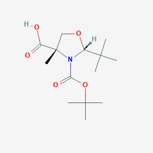 molecular formula C14H25NO5 B8242994 (2R,4S)-3-(Tert-butoxycarbonyl)-2-tert-butyl-4-methyloxazolidine-4-carboxylic acid 
