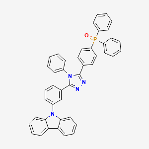 molecular formula C44H31N4OP B8242998 (4-(5-(3-(9H-Carbazol-9-yl)phenyl)-4-phenyl-4H-1,2,4-triazol-3-yl)phenyl)diphenylphosphine oxide 