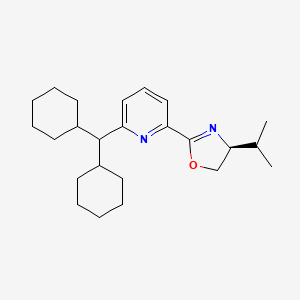molecular formula C24H36N2O B8243023 (S)-2-(6-(Dicyclohexylmethyl)pyridin-2-yl)-4-isopropyl-4,5-dihydrooxazole 