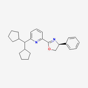 molecular formula C25H30N2O B8243049 (S)-2-(6-(Dicyclopentylmethyl)pyridin-2-yl)-4-phenyl-4,5-dihydrooxazole 