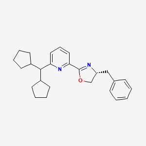 molecular formula C26H32N2O B8243055 (R)-4-Benzyl-2-(6-(dicyclopentylmethyl)pyridin-2-yl)-4,5-dihydrooxazole 