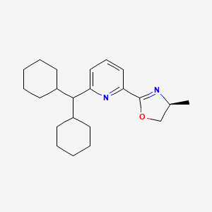 molecular formula C22H32N2O B8243096 (S)-2-(6-(Dicyclohexylmethyl)pyridin-2-yl)-4-methyl-4,5-dihydrooxazole 