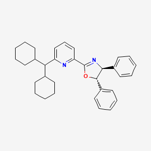 molecular formula C33H38N2O B8243121 (4S,5S)-2-(6-(Dicyclohexylmethyl)pyridin-2-yl)-4,5-diphenyl-4,5-dihydrooxazole 