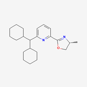 molecular formula C22H32N2O B8243165 (R)-2-(6-(Dicyclohexylmethyl)pyridin-2-yl)-4-methyl-4,5-dihydrooxazole 