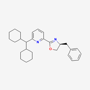 molecular formula C28H36N2O B8243175 (S)-4-Benzyl-2-(6-(dicyclohexylmethyl)pyridin-2-yl)-4,5-dihydrooxazole 