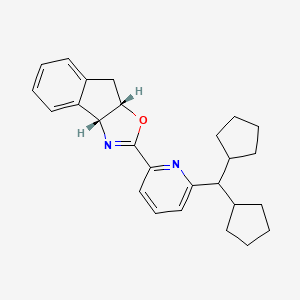 molecular formula C26H30N2O B8243184 (3aR,8aS)-2-(6-(Dicyclopentylmethyl)pyridin-2-yl)-3a,8a-dihydro-8H-indeno[1,2-d]oxazole 