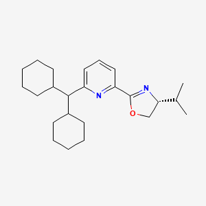 molecular formula C24H36N2O B8243226 (R)-2-(6-(Dicyclohexylmethyl)pyridin-2-yl)-4-isopropyl-4,5-dihydrooxazole 