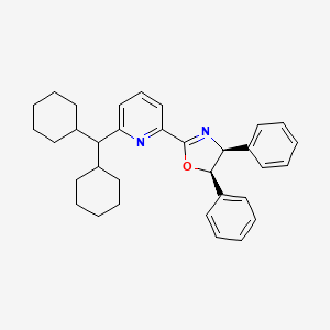 molecular formula C33H38N2O B8243240 (4S,5R)-2-(6-(Dicyclohexylmethyl)pyridin-2-yl)-4,5-diphenyl-4,5-dihydrooxazole 