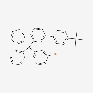 molecular formula C35H29Br B8243283 2-Bromo-9-(4'-(tert-butyl)-[1,1'-biphenyl]-3-yl)-9-phenyl-9H-fluorene 
