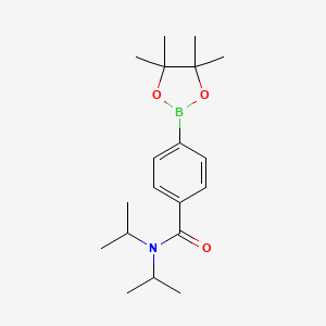 molecular formula C19H30BNO3 B8243334 N,N-Diisopropyl-4-(4,4,5,5-tetramethyl-1,3,2-dioxaborolan-2-yl)benzamide 