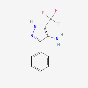 molecular formula C10H8F3N3 B8243359 4-氨基-5-苯基-3-三氟甲基-1H-吡唑 