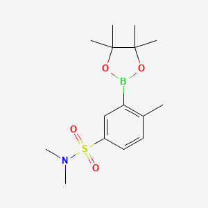 molecular formula C15H24BNO4S B8243384 N,N,4-Trimethyl-3-(4,4,5,5-tetramethyl-1,3,2-dioxaborolan-2-yl)benzenesulfonamide 