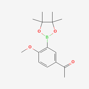 molecular formula C15H21BO4 B8243421 Ethanone, 1-[4-methoxy-3-(4,4,5,5-tetramethyl-1,3,2-dioxaborolan-2-yl)phenyl]- CAS No. 1688672-91-4