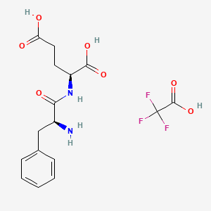 molecular formula C16H19F3N2O7 B8243439 (S)-2-((S)-2-Amino-3-phenylpropanamido)pentanedioic acid 2,2,2-trifluoroacetate 