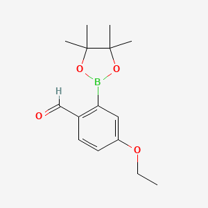 molecular formula C15H21BO4 B8243465 4-Ethoxy-2-(4,4,5,5-tetramethyl-1,3,2-dioxaborolan-2-yl)benzaldehyde 