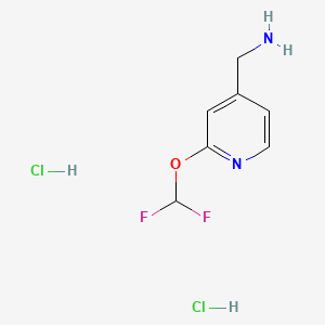 molecular formula C7H10Cl2F2N2O B8243517 (2-(Difluoromethoxy)pyridin-4-YL)methanamine 2hcl 