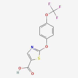 molecular formula C11H6F3NO4S B8243518 2-(4-(Trifluoromethoxy)phenoxy)thiazole-5-carboxylic acid 