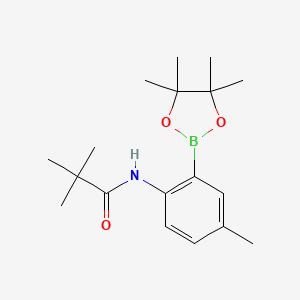 molecular formula C18H28BNO3 B8243549 N-(4-Methyl-2-(4,4,5,5-tetramethyl-1,3,2-dioxaborolan-2-yl)phenyl)pivalamide 