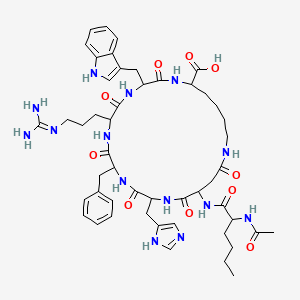 molecular formula C50H68N14O10 B8243580 Ac-DL-Nle-DL-Asp(1)-DL-His-DL-Phe-DL-Arg-DL-Trp-DL-Lys(1)-OH 