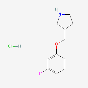 molecular formula C11H15ClINO B8243635 3-((3-Iodophenoxy)methyl)pyrrolidine hydrochloride 