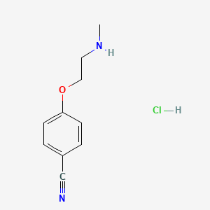 molecular formula C10H13ClN2O B8243699 4-(2-(Methylamino)ethoxy)benzonitrile hydrochloride 