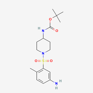 molecular formula C17H27N3O4S B8243765 tert-Butyl (1-((5-amino-2-methylphenyl)sulfonyl)piperidin-4-yl)carbamate 