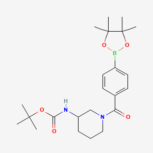 molecular formula C23H35BN2O5 B8243801 tert-Butyl (1-(4-(4,4,5,5-tetramethyl-1,3,2-dioxaborolan-2-yl)benzoyl)piperidin-3-yl)carbamate 