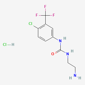 molecular formula C10H12Cl2F3N3O B8243875 1-(2-Aminoethyl)-3-(4-chloro-3-(trifluoromethyl)phenyl)urea hydrochloride 