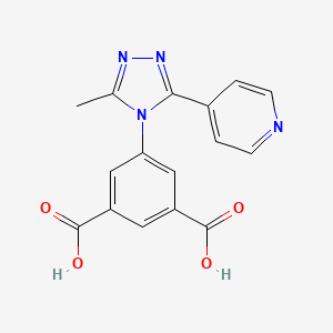 molecular formula C16H12N4O4 B8243895 5-(3-Methyl-5-(pyridin-4-yl)-4H-1,2,4-triazol-4-yl)isophthalic acid 