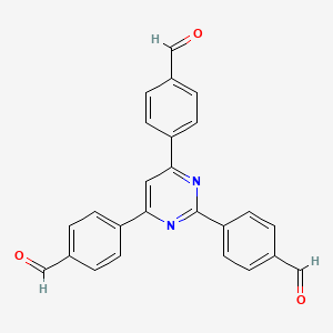 molecular formula C25H16N2O3 B8243901 4,4',4''-(Pyrimidine-2,4,6-triyl)tribenzaldehyde 