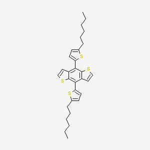 molecular formula C30H34S4 B8243916 4,8-Bis(5-hexylthiophen-2-yl)benzo[1,2-b:4,5-b']dithiophene 