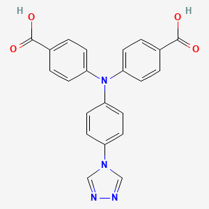 molecular formula C22H16N4O4 B8243964 4,4'-((4-(4H-1,2,4-Triazol-4-yl)phenyl)azanediyl)dibenzoic acid 