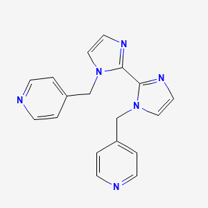 molecular formula C18H16N6 B8244053 1,1'-Bis(pyridin-4-ylmethyl)-1H,1'h-2,2'-biimidazole 