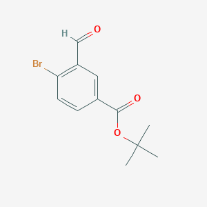 molecular formula C12H13BrO3 B8244060 tert-Butyl 4-bromo-3-formylbenzoate 