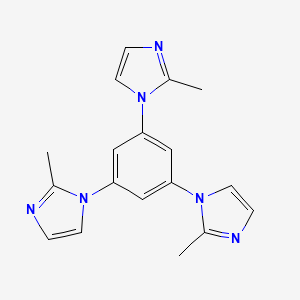 molecular formula C18H18N6 B8244076 1,3,5-Tris(2-methyl-1H-imidazol-1-yl)benzene 