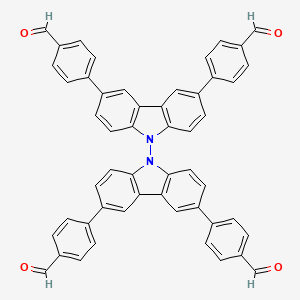 molecular formula C52H32N2O4 B8244101 4,4',4'',4'''-([9,9'-联咔唑]-3,3',6,6'-四亚甲基)四苯甲醛 