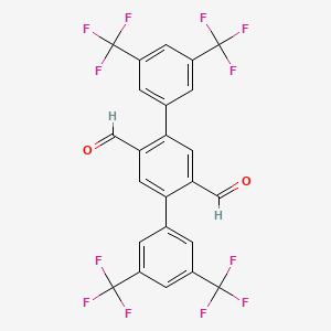 molecular formula C24H10F12O2 B8244102 3,3'',5,5''-Tetrakis(trifluoromethyl)-[1,1':4',1''-terphenyl]-2',5'-dicarbaldehyde 