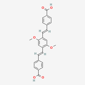 molecular formula C26H22O6 B8244138 4,4'-((1E,1'E)-(2,5-Dimethoxy-1,4-phenylene)bis(ethene-2,1-diyl))dibenzoic acid 