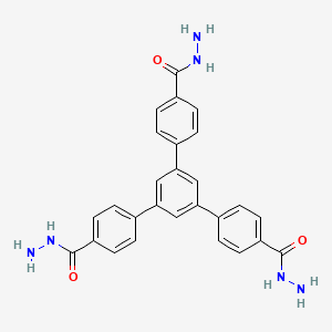 molecular formula C27H24N6O3 B8244139 5'-(4-(Hydrazinecarbonyl)phenyl)-[1,1':3',1''-terphenyl]-4,4''-dicarbohydrazide 