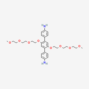 molecular formula C32H44N2O8 B8244153 2',5'-Bis(2-(2-(2-methoxyethoxy)ethoxy)ethoxy)-[1,1':4',1''-terphenyl]-4,4''-diamine 