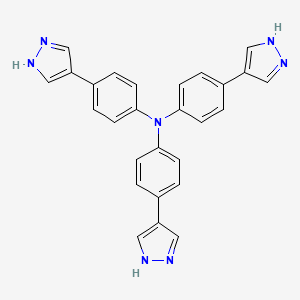 molecular formula C27H21N7 B8244160 Tris(4-(1H-pyrazol-4-yl)phenyl)amine 