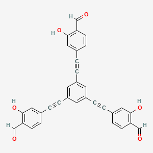 molecular formula C33H18O6 B8244198 4,4',4''-(Benzene-1,3,5-triyltris(ethyne-2,1-diyl))tris(2-hydroxybenzaldehyde) 
