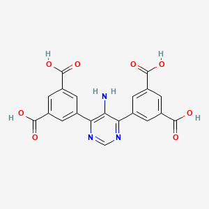 molecular formula C20H13N3O8 B8244205 5,5'-(5-Aminopyrimidine-4,6-diyl)diisophthalic acid 