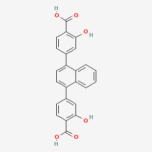 molecular formula C24H16O6 B8244221 4,4'-(Naphthalene-1,4-diyl)bis(2-hydroxybenzoic acid) 