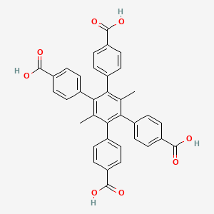 molecular formula C36H26O8 B8244231 4',5'-Bis(4-carboxyphenyl)-3',6'-dimethyl-[1,1':2',1''-terphenyl]-4,4''-dicarboxylic acid 