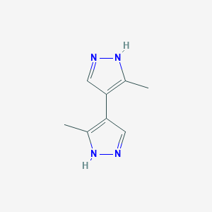 molecular formula C8H10N4 B8244256 3,3'-Dimethyl-1h,1'h-4,4'-bipyrazole 
