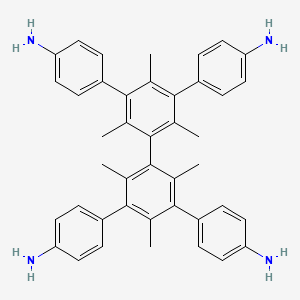 molecular formula C42H42N4 B8244275 5',5''-Bis(4-aminophenyl)-2',2'',4',4'',6',6''-hexamethyl-[1,1':3',1'':3'',1'''-quaterphenyl]-4,4'''-diamine 