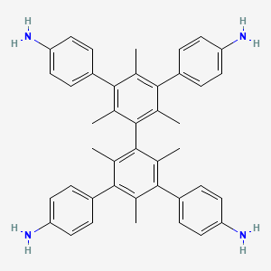 molecular formula C42H42N4 B8244275 4-[3-(4-aminophenyl)-5-[3,5-bis(4-aminophenyl)-2,4,6-trimethylphenyl]-2,4,6-trimethylphenyl]aniline 